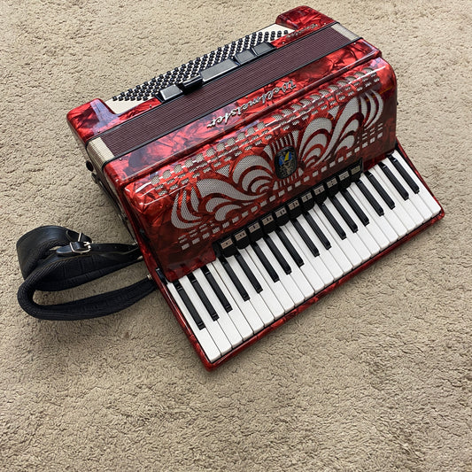 Weltmeister Stella 96-Bass Piano Accordion - Red Pearloid (used)
