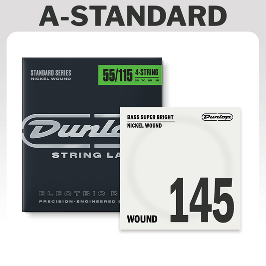 Dunlop 55-145t 5-kielisen basson kielet, Nickel Wound