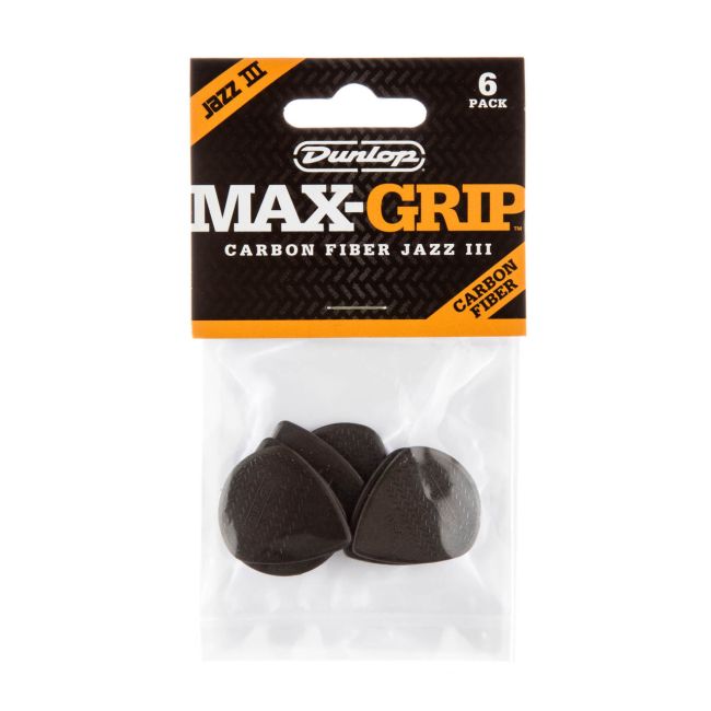 Dunlop Max-Grip Jazz III XL Carbon Fiber-plektrat, 6kpl