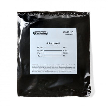 Dunlop 55-145t 5-kielisen basson kielet, Stainless Steel