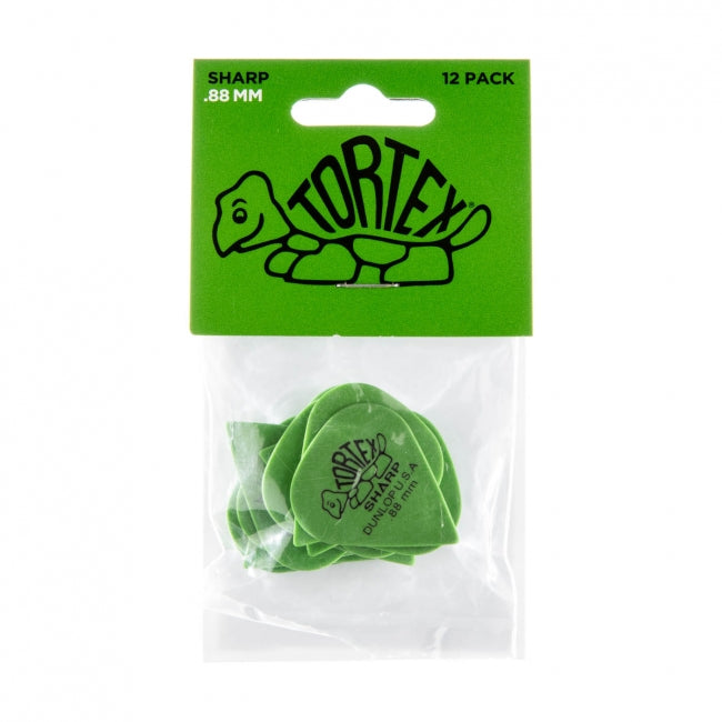 Dunlop Tortex Sharp -plektrat 0.88 mm, 12 kpl - Aron Soitin