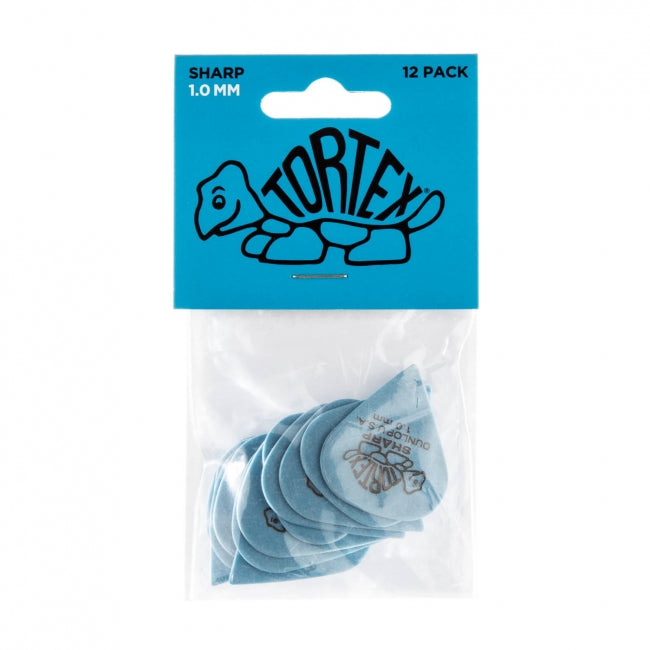 Dunlop Tortex Sharp -plektrat 1.00 mm, 12 kpl - Aron Soitin