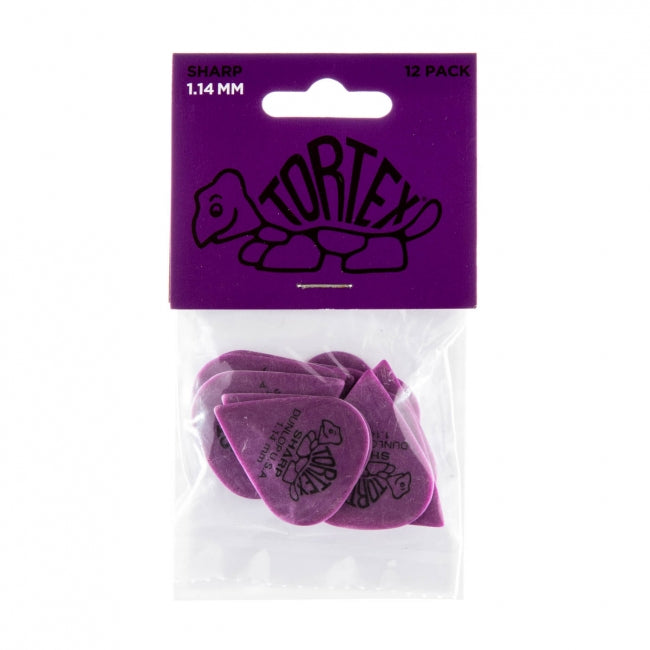 Dunlop Tortex Sharp -plektrat 1.14 mm, 12 kpl - Aron Soitin