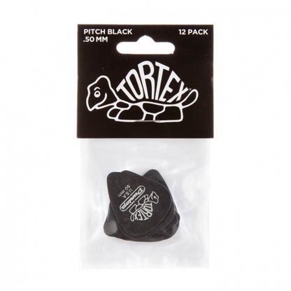 Dunlop Tortex Pitch Black -plektrat 0.50mm, 12kpl - Aron Soitin