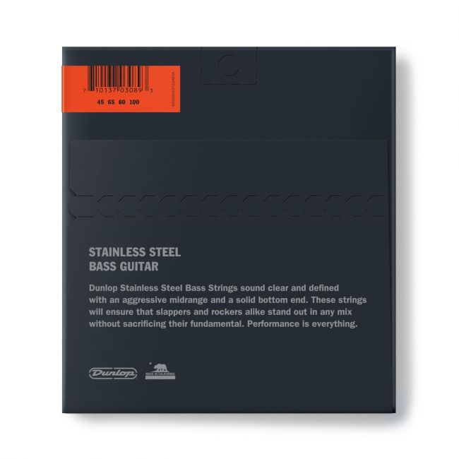 Dunlop Stainless Steel Bass 45-100 - Aron Soitin