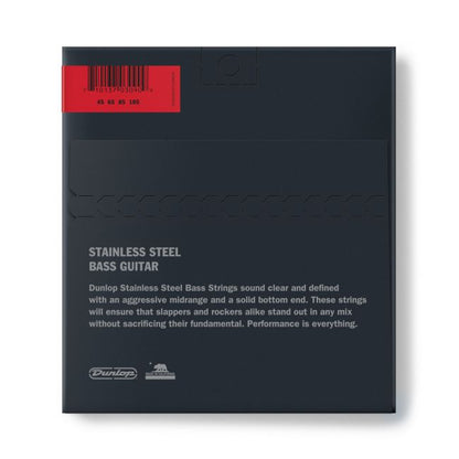 Dunlop Stainless Steel Bass 45-105 -bassokitaran teräskielet - Aron Soitin