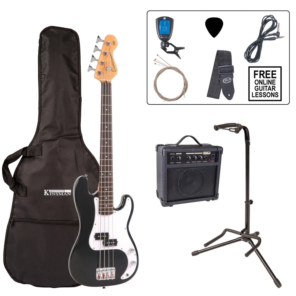 Encore EBP-E20BLK 7/8 Bass Guitar Pack Black - Aron Soitin