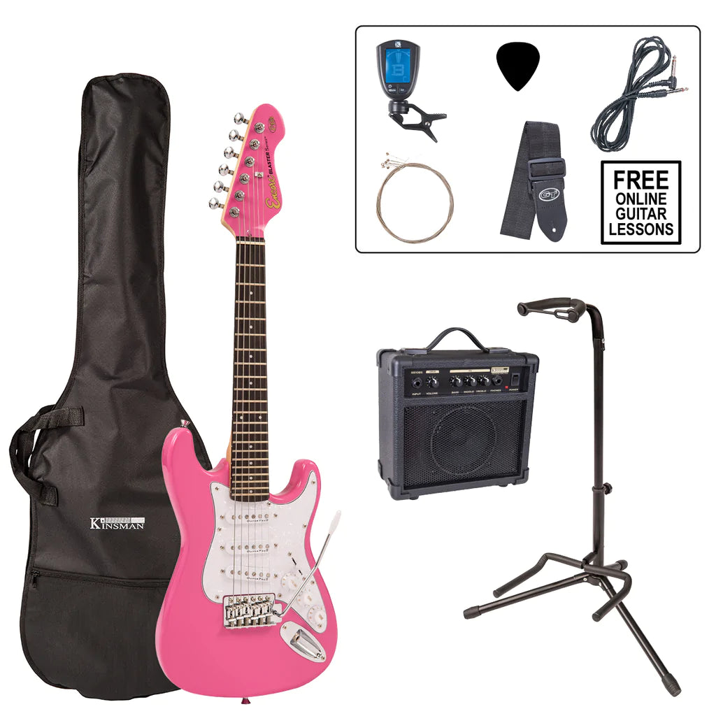 Encore EBP-E375PK 3/4 Size Electric Guitar Pack Pink - Aron Soitin