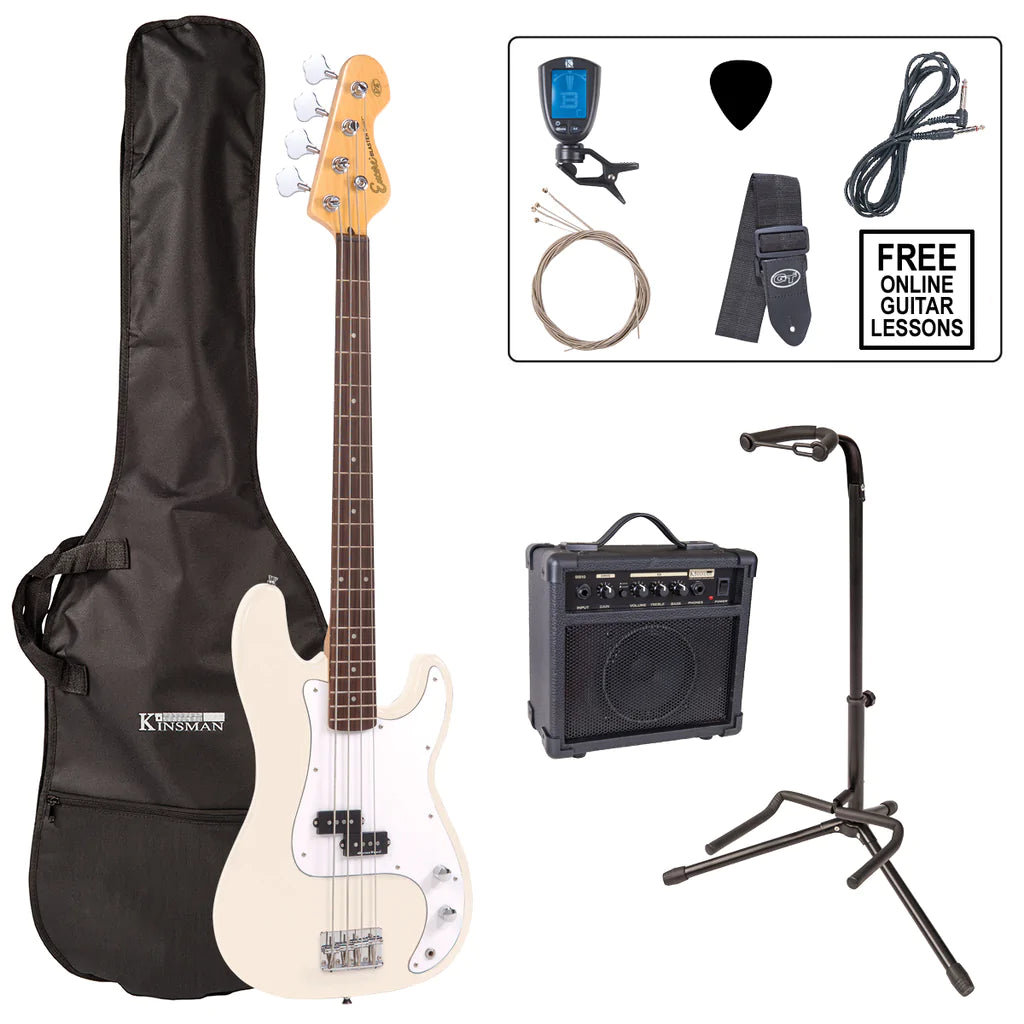 Encore EBP-E4VW Bass Guitar Pack Vintage White - Aron Soitin