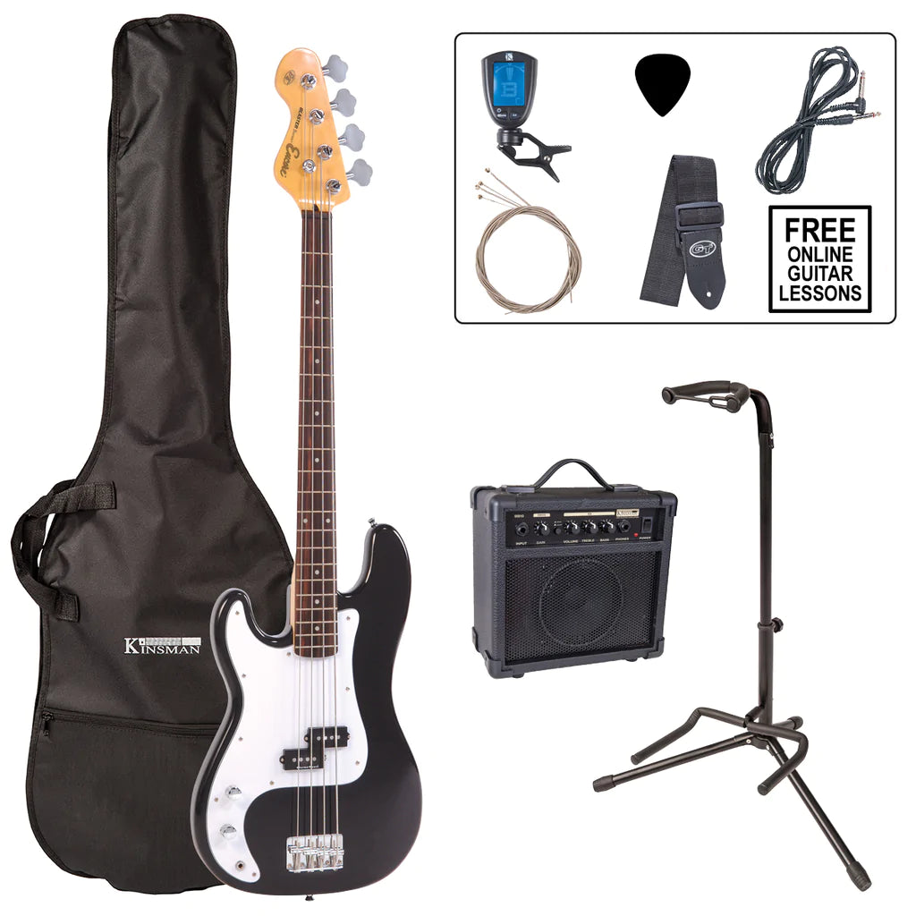 Encore EBP-LHE4BLK Bass Guitar Pack Left Hand Black - Aron Soitin