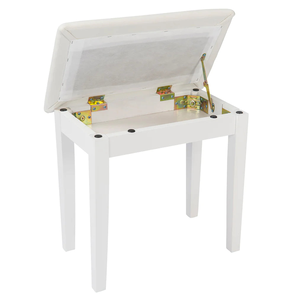 Kinsman Piano Bench with Storage ~ Satin White - Aron Soitin