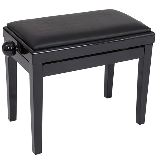 Kinsman Adjustable Piano Bench ~ Polished Gloss Black - Aron Soitin