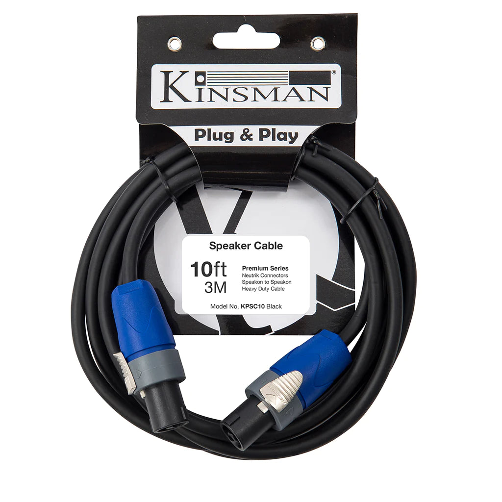 Kinsman Premium Speaker Cable ~ Neutrik speakOn Connectors ~ 10ft/3m - Aron Soitin