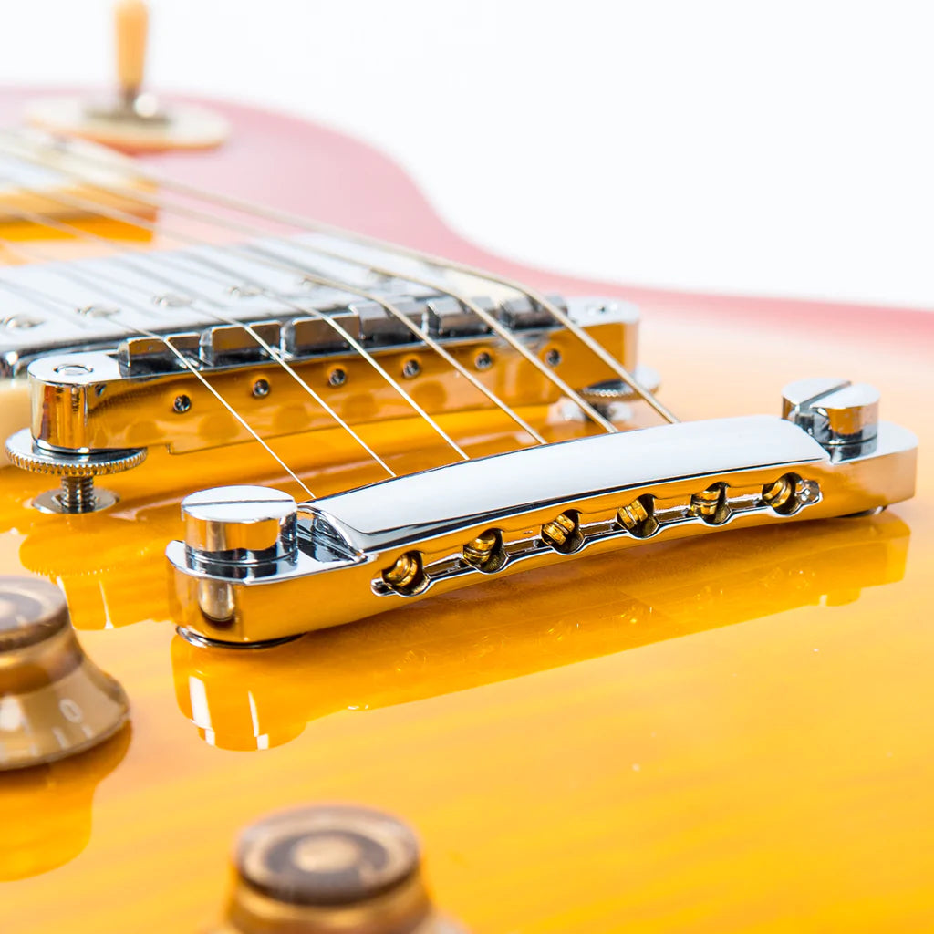 Vintage LV100CS Reissued Les Paul Cherry Sunburst vasenkätinen sähkökitara - Aron Soitin