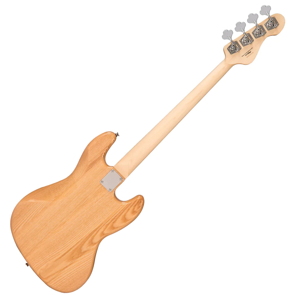 Vintage LVJ74NAT Reissued Maple Fingerboard Bass ~ Natural Ash - Left Hand - Aron Soitin