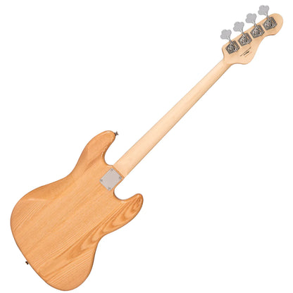 Vintage LVJ74NAT Reissued Maple Fingerboard Bass ~ Natural Ash - Left Hand - Aron Soitin