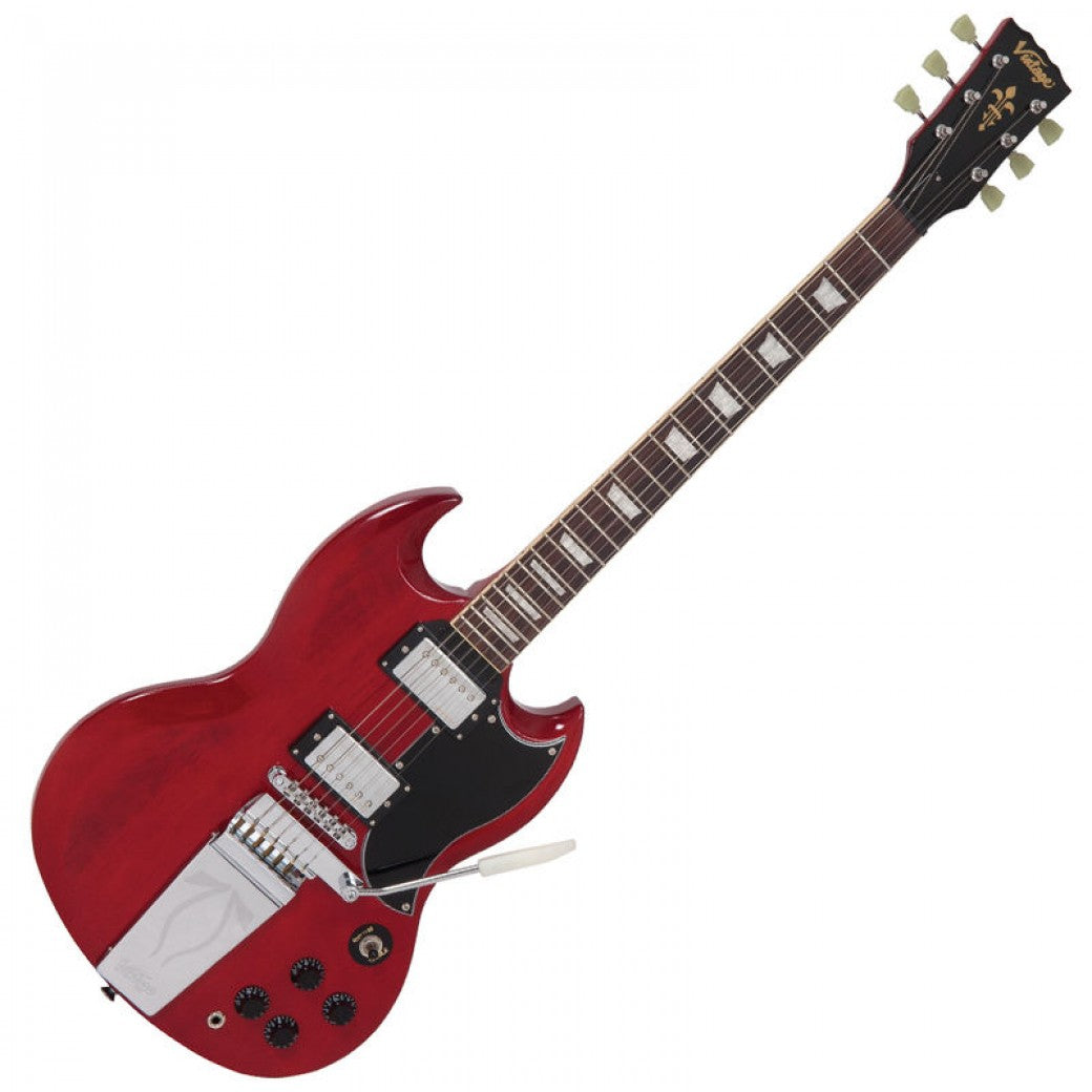 Vintage VS6V ReIssued with vintage style Vibrato ~ Cherry Red - Aron Soitin