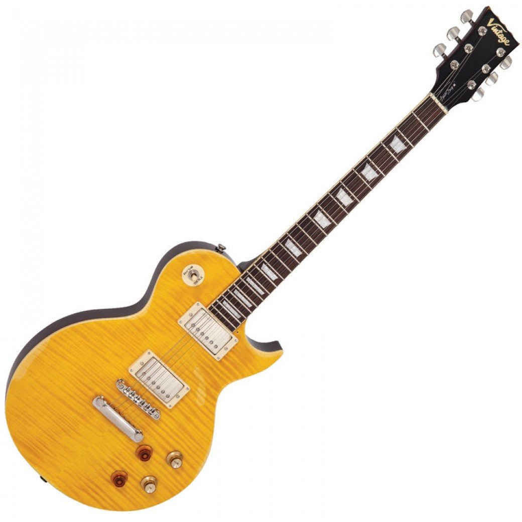 Vintage V100MRPGM Icon Les Paul Distressed Lemon Drop sähkökitara - Aron Soitin