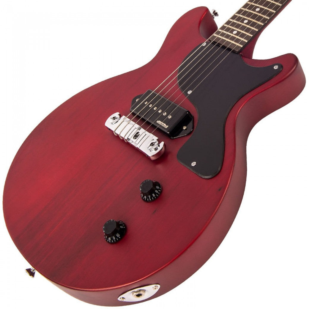 Vintage V130CRS ReIssued Satin Cherry sähkökitara - Aron Soitin