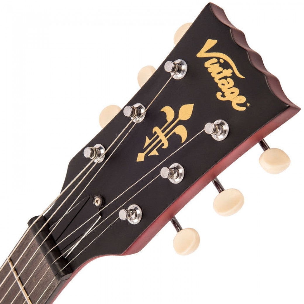 Vintage V130CRS ReIssued Satin Cherry sähkökitara - Aron Soitin
