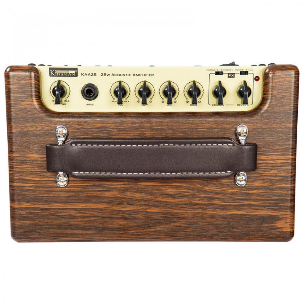 Kinsman KAA25 25w Acoustic Amp kaiutin verkko- ja akkuvirralla, bluetooth ~ puuta - Aron Soitin