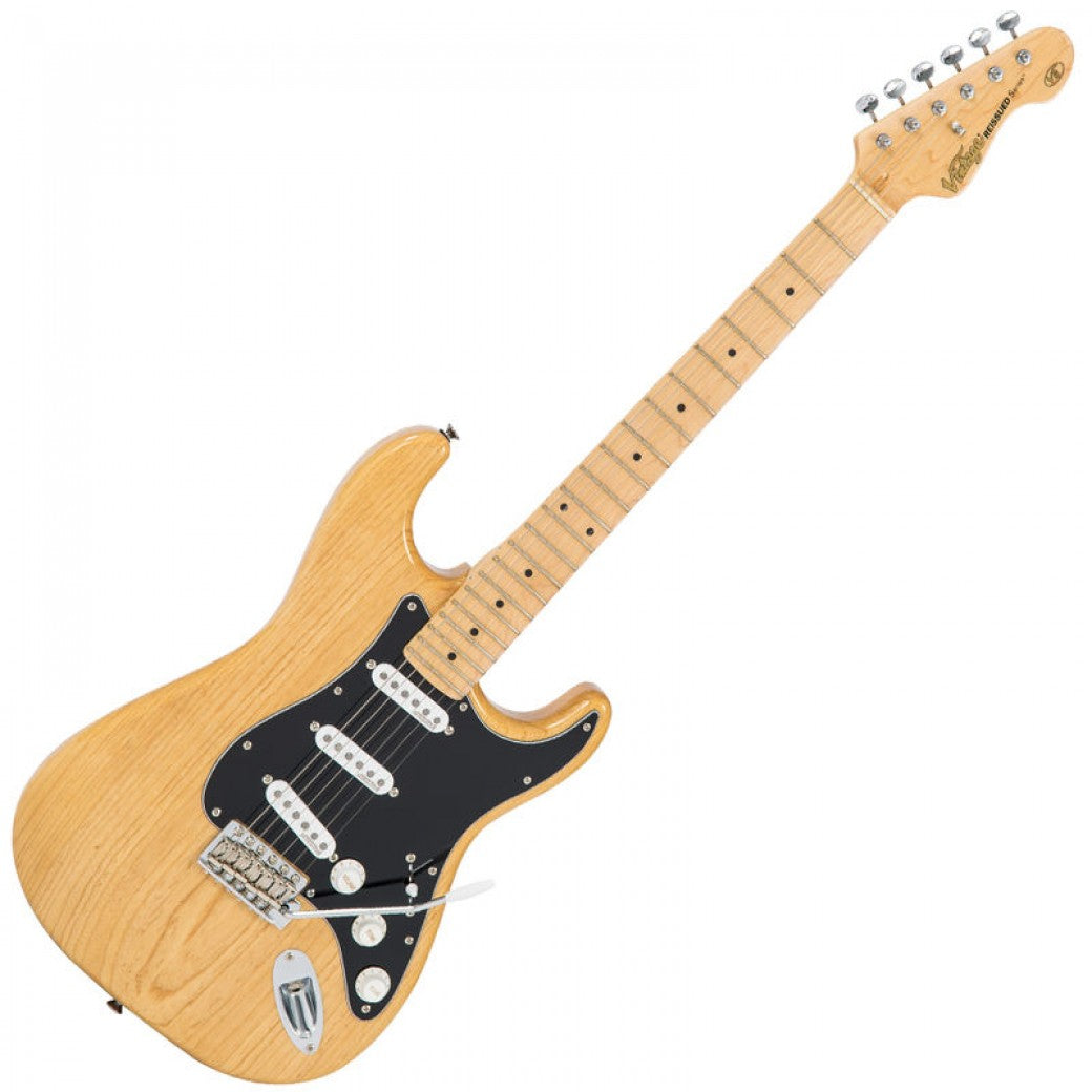 Vintage V6M ReIssued Electric Guitar ~ Natural Ash - Aron Soitin