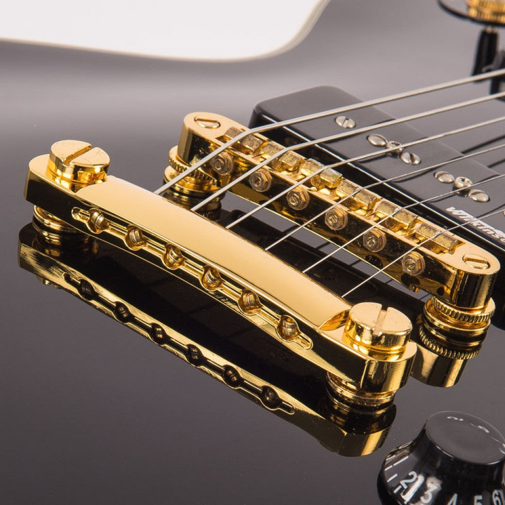 Vintage V100PBB ReIssued Les Paul P90 Gloss Black sähkökitara - Aron Soitin