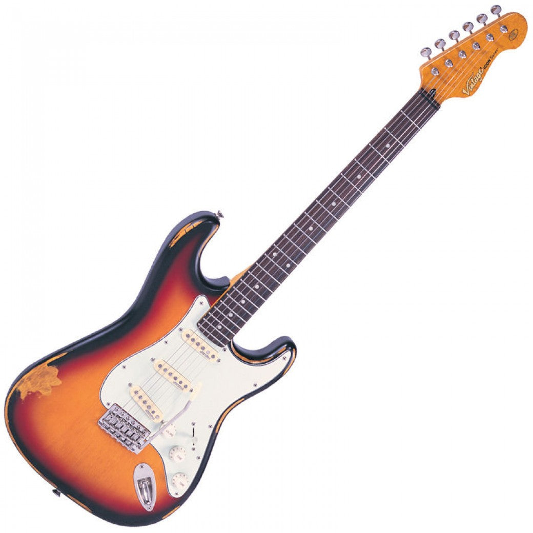 Vintage V6 ICON Electric Guitar ~ Distressed Sunburst - Aron Soitin