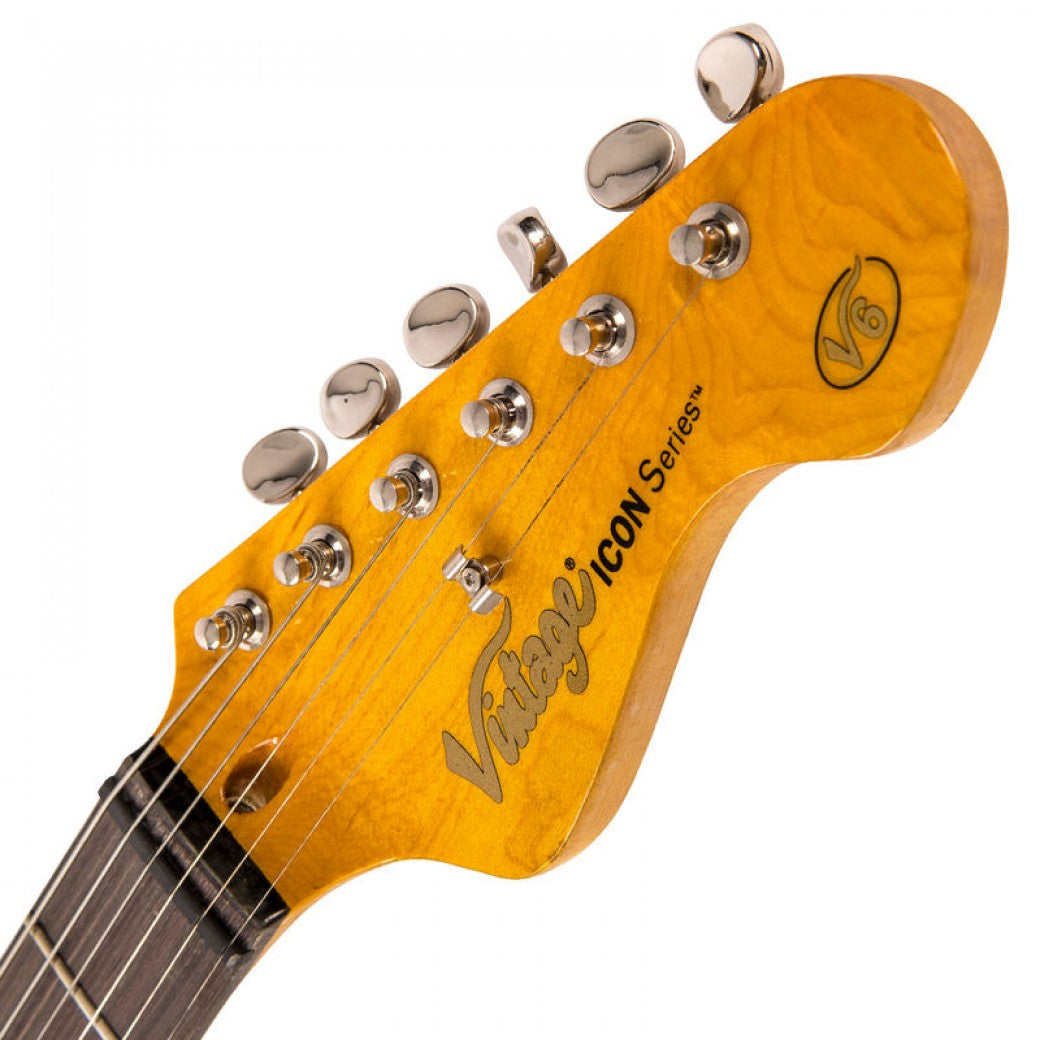 Vintage V6 ICON Electric Guitar ~ Distressed Sunburst - Aron Soitin