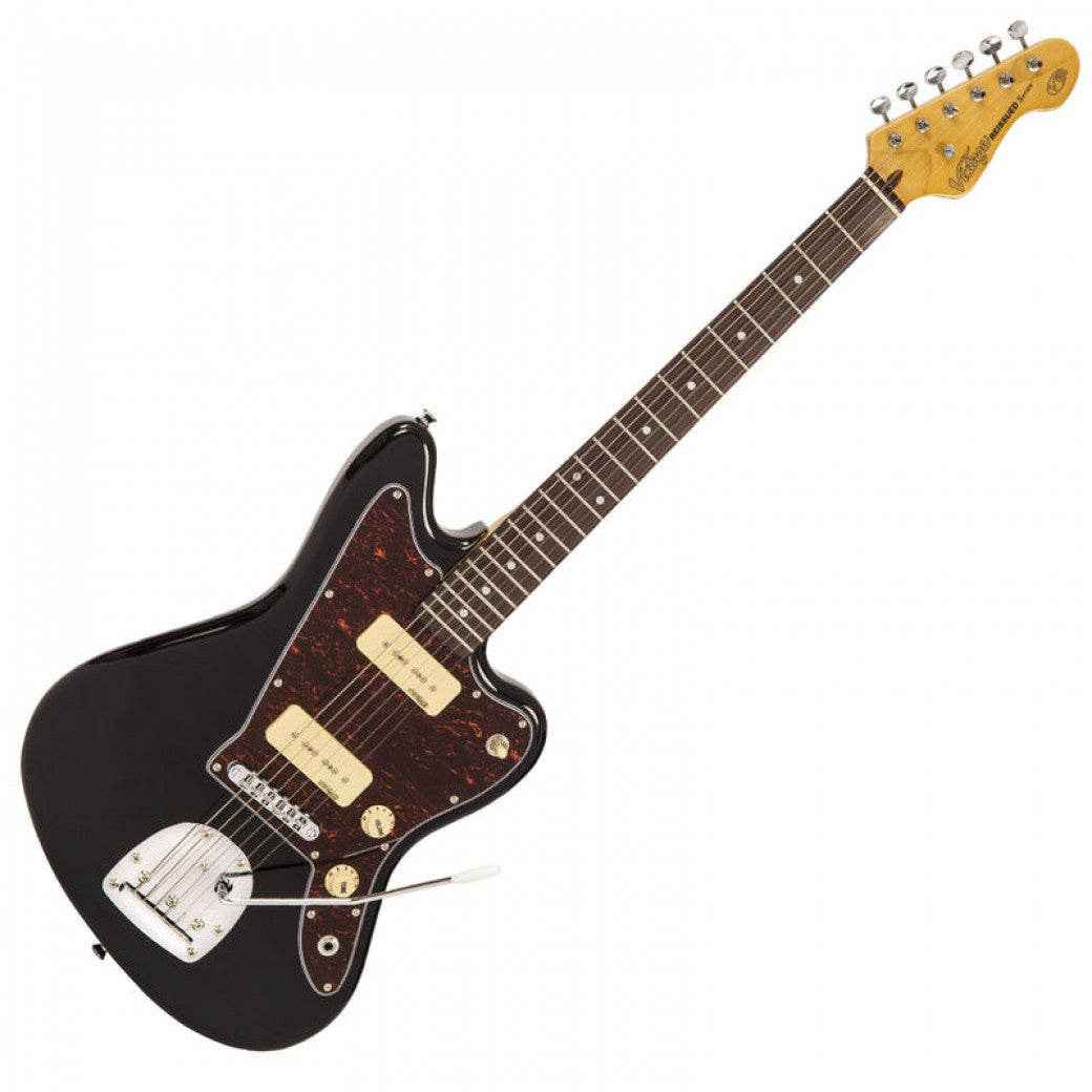 Vintage V65 ReIssued Vibrato Electric Guitar ~ Gloss Black - Aron Soitin