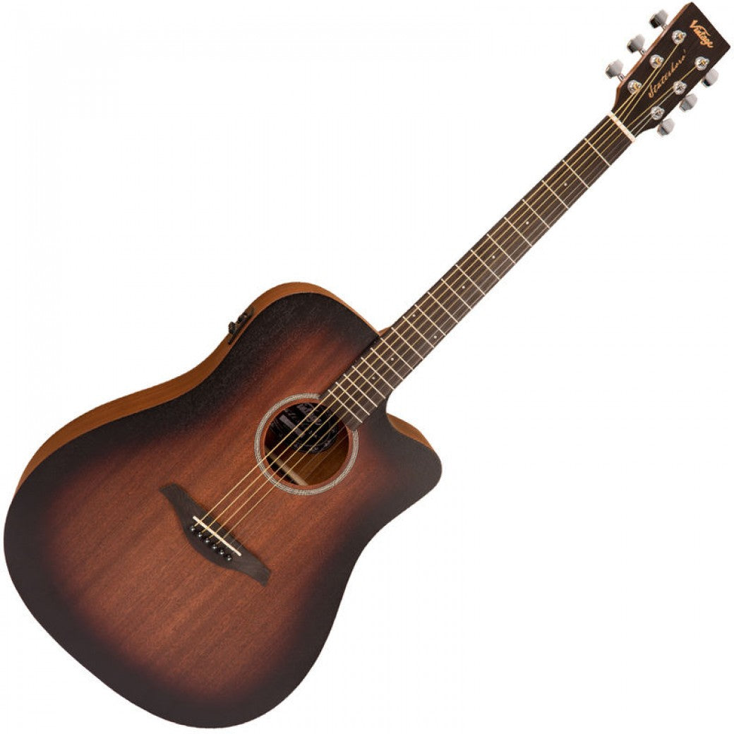 Vintage VE440WK Statesboro Dreadnought Electro-Acoustic Guitar Whisky Sour - Aron Soitin