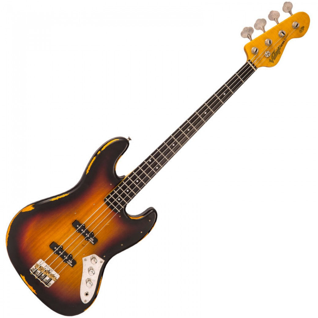 Vintage VJ74 ICON Bass ~ Distressed Sunset Sunburst - Aron Soitin