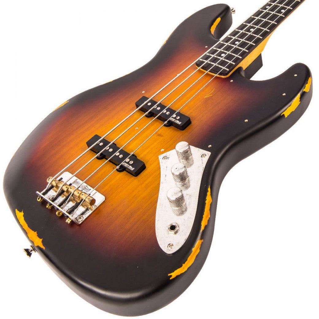Vintage VJ74 ICON Bass ~ Distressed Sunset Sunburst - Aron Soitin