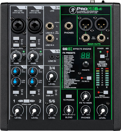 Mackie ProFX6v3 6 Channel Professional Effects Mixer with USB - Aron Soitin