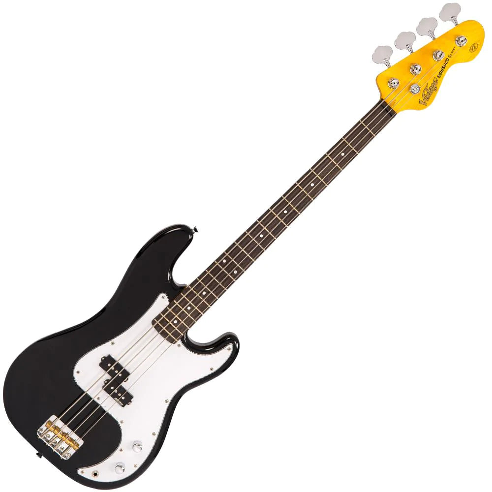 Vintage V4 ReIssued Bass Guitar - Boulevarde Black - Aron Soitin