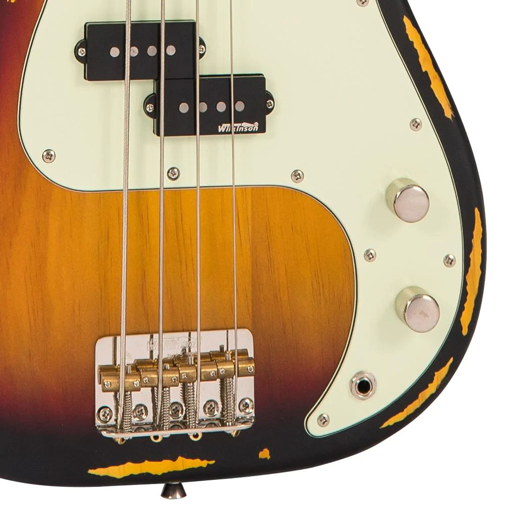 Vintage V4 ICON Bass ~ Distressed Sunset Sunburst - Aron Soitin