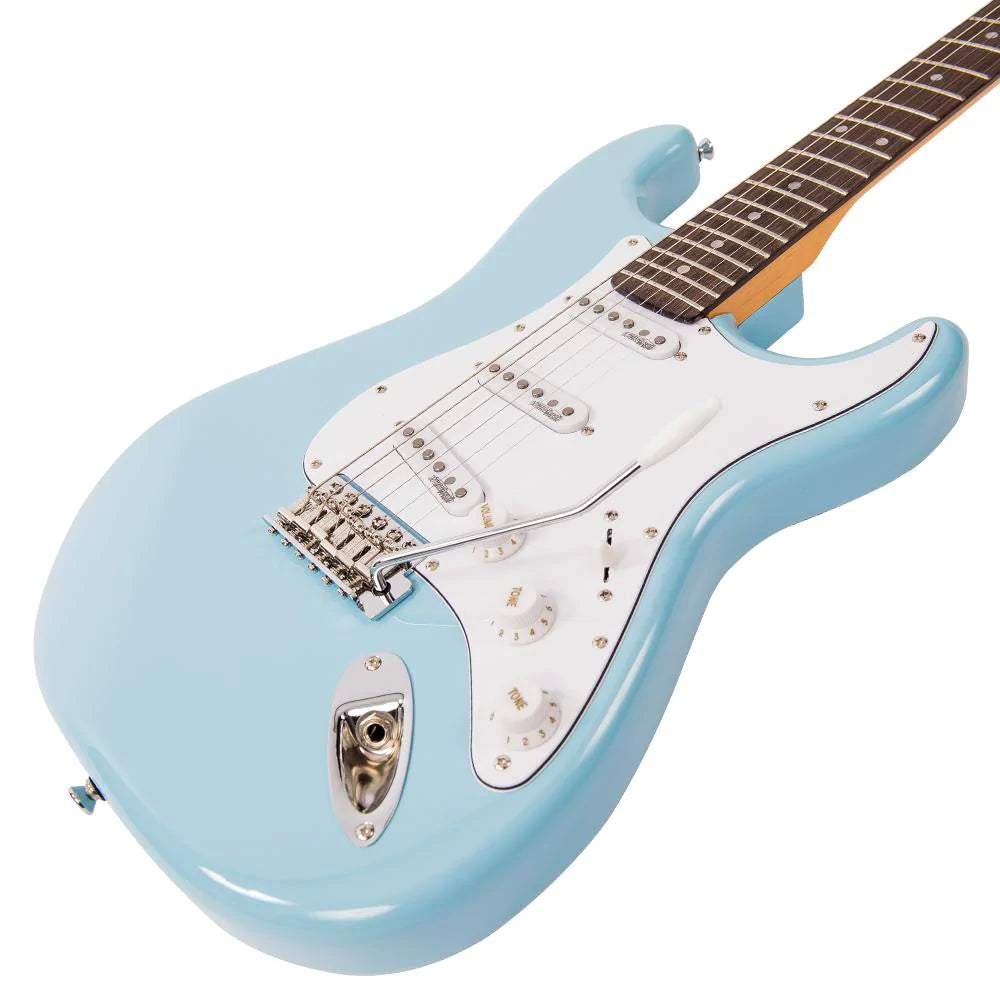 Vintage V6LB ReIssued Electric Guitar ~ Laguna Blue - Aron Soitin