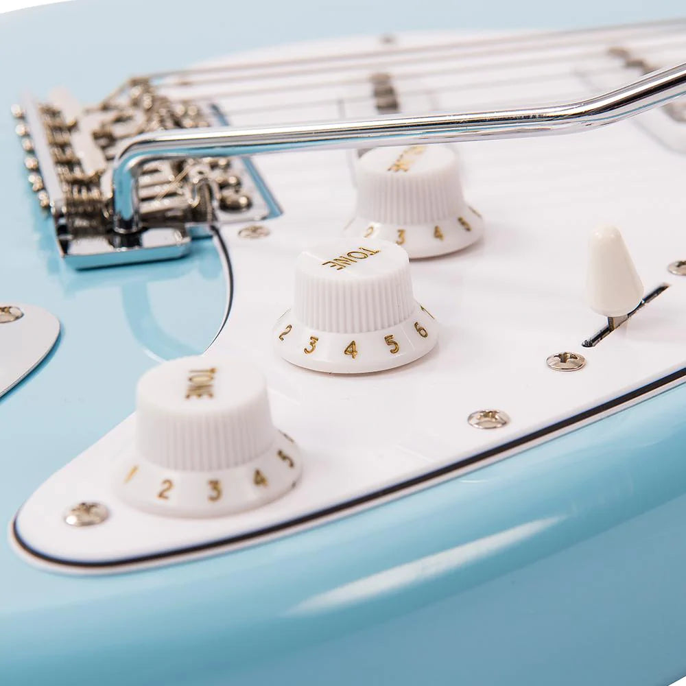 Vintage V6LB ReIssued Electric Guitar ~ Laguna Blue - Aron Soitin