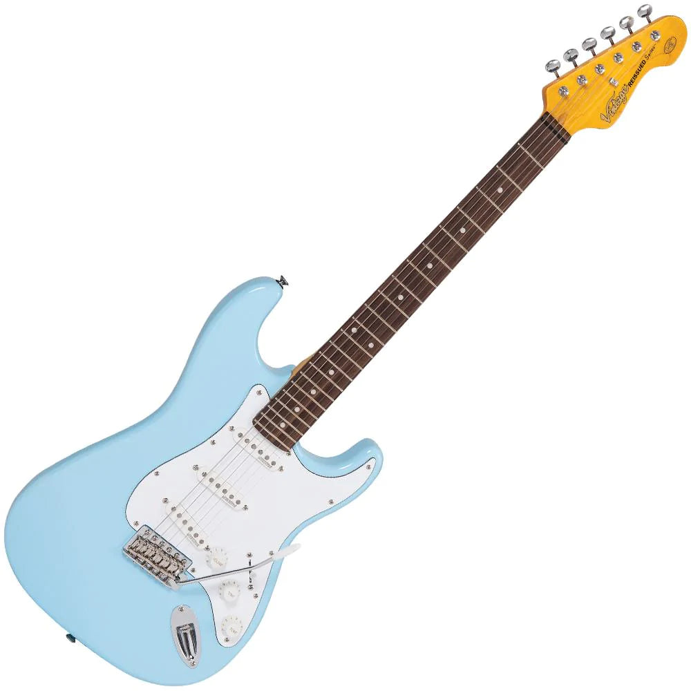 Vintage V6LB ReIssued Electric Guitar ~ Laguna Blue - Aron Soitin