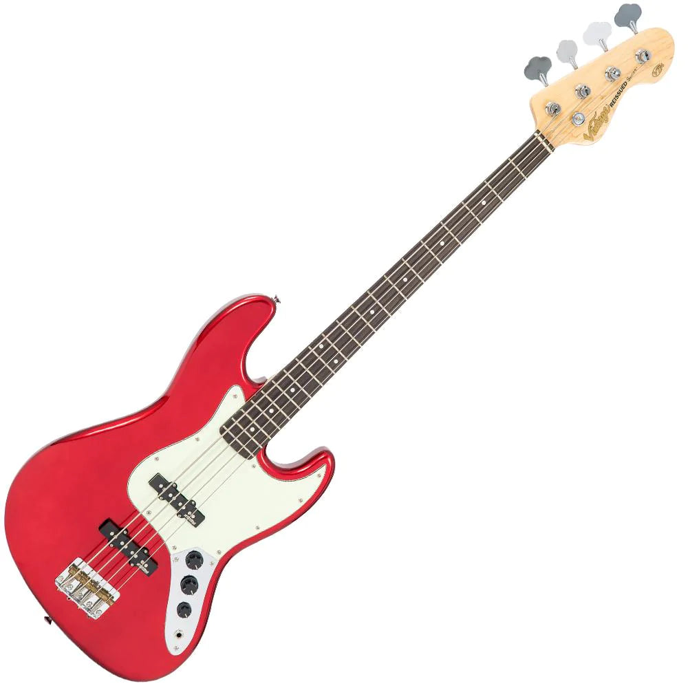 Vintage VJ74CAR ReIssued Jazz Bass Candy Apple Red - Aron Soitin