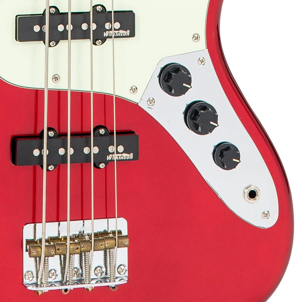 Vintage VJ74CAR ReIssued Jazz Bass Candy Apple Red - Aron Soitin