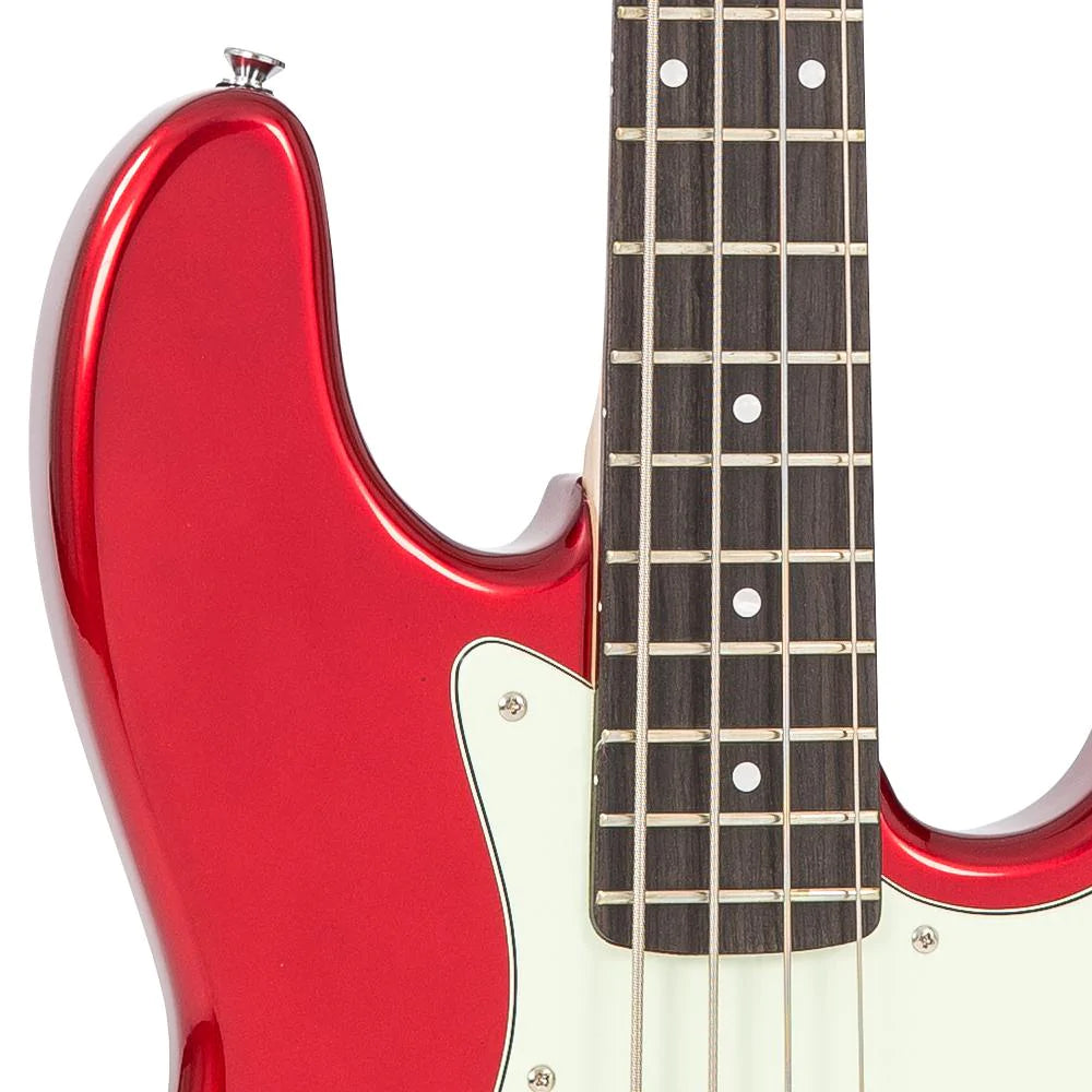 Vintage VJ74CAR ReIssued Jazz Bass Candy Apple Red - Aron Soitin