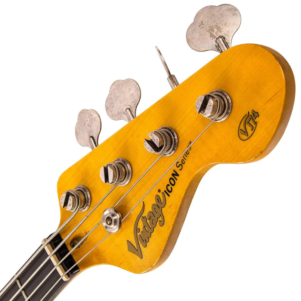 Vintage VJ74 ICON Bass ~ Distressed Sunset Sunburst - Aron Soitin