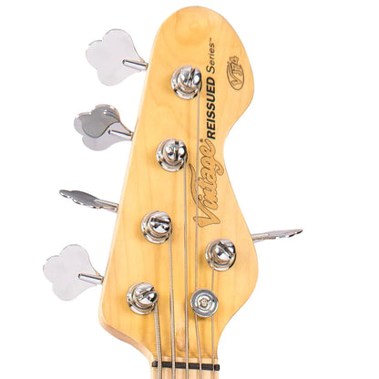 Vintage VJ75MBK ReIssued Maple Fingerboard Bass Guitar ~ 5-String ~ Black - Aron Soitin