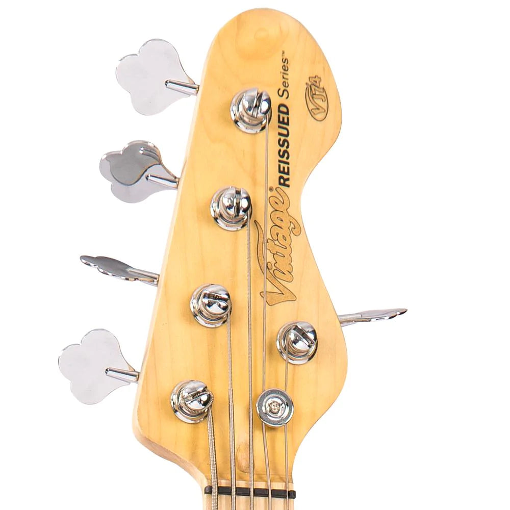 Vintage VJ75MBK ReIssued Maple Fingerboard Bass Guitar ~ 5-String ~ Black - Aron Soitin