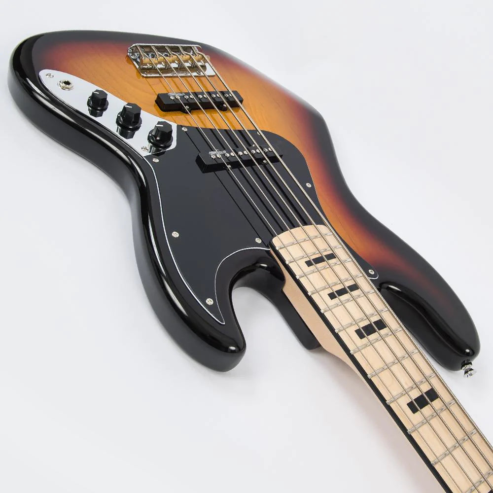 Vintage VJ75MSSB ReIssued Maple Fingerboard Bass Guitar ~ 5-String ~ Sunburst - Aron Soitin
