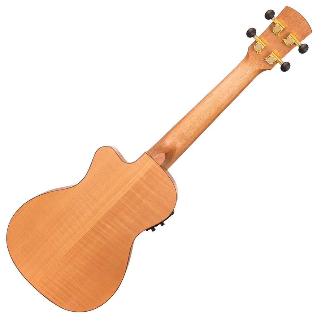 Laka Maple Series Electro-Acoustic Cutaway Ukulele & Carry Bag ~ Concert - Aron Soitin