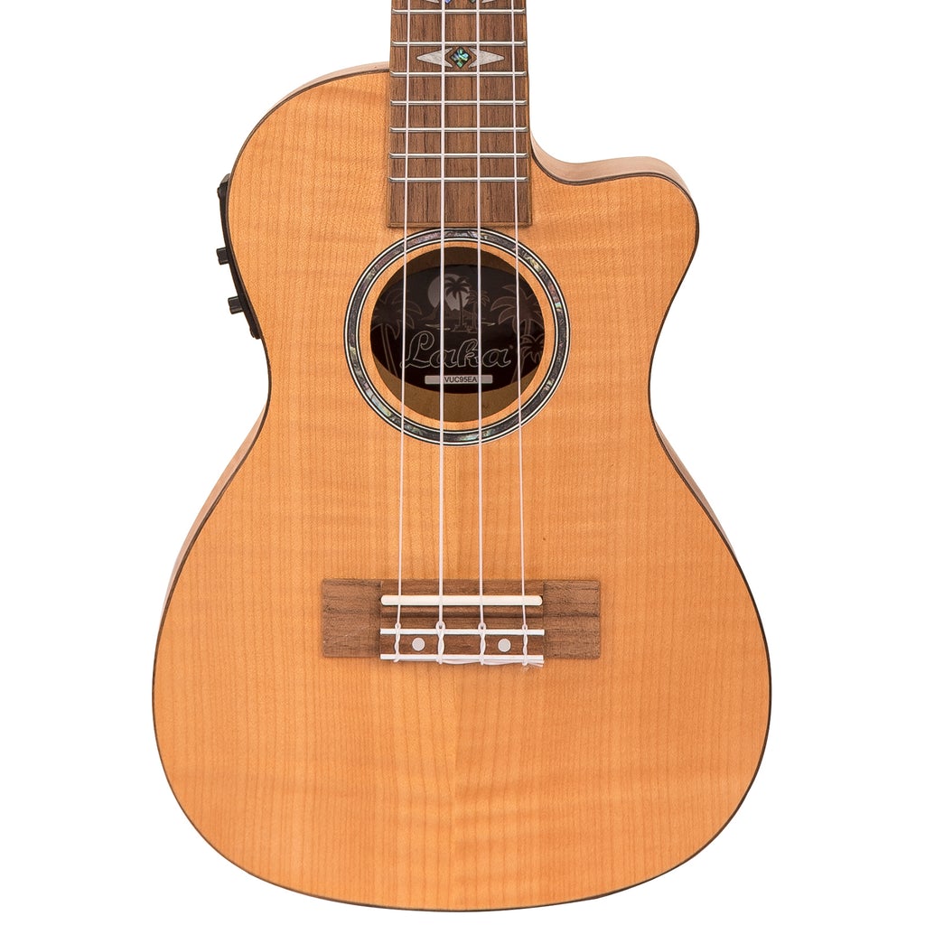 Laka Maple Series Electro-Acoustic Cutaway Ukulele & Carry Bag ~ Concert - Aron Soitin