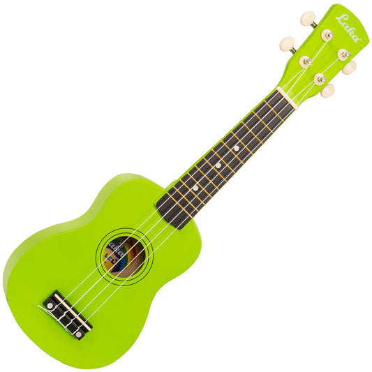 Laka Rainbow Series Soprano Ukulele & Carry Bag ~ Green - Aron Soitin