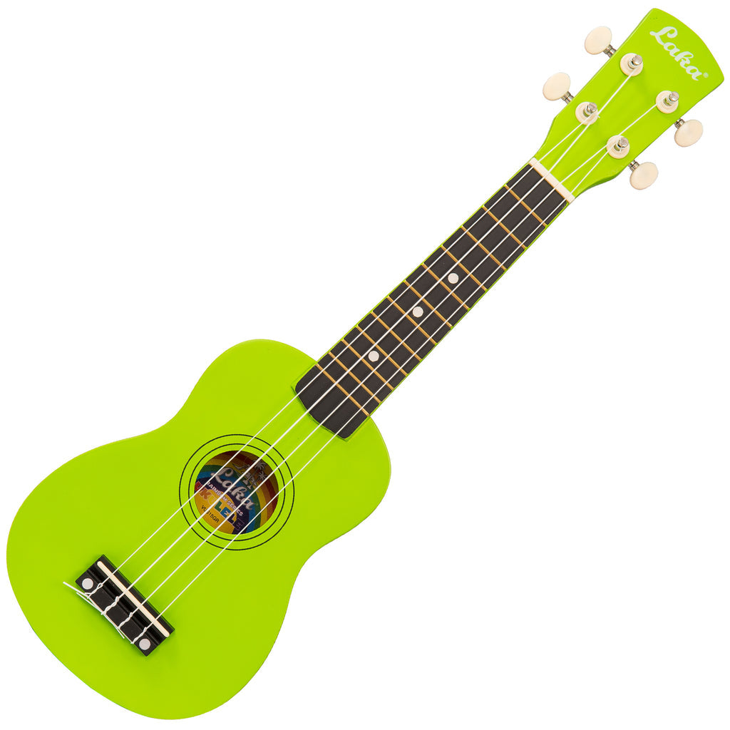 Laka Rainbow Series Soprano Ukulele & Carry Bag ~ Green - Aron Soitin
